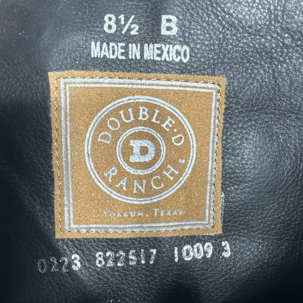 DOUBLE D RANCH Old Gringo Fringe Cowboy Boots Black Suede 8.5 Western Festival - Picture 12 of 16
